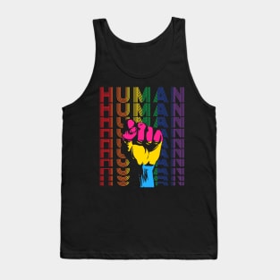 Pride LGBT Strong Hand Pansexual Gay Rainbow Gift Tank Top